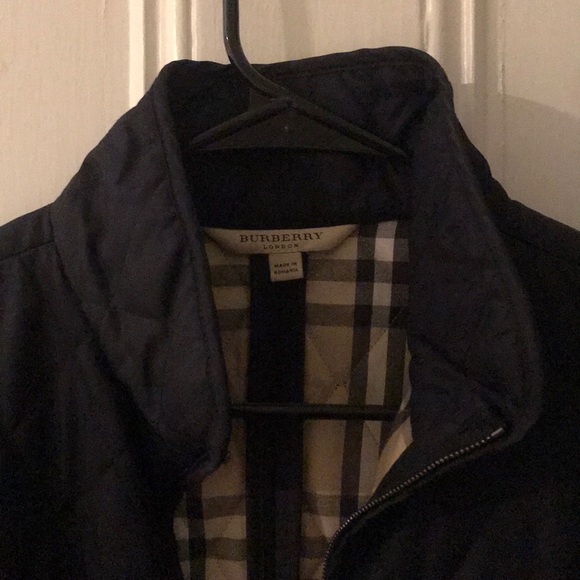 Navy Burberry Quilted Jacket - Picture 2 of 3